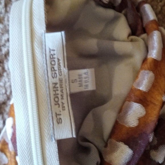 St. John Saint John Sport by Marie Gray animal print stretchy blouse top EUC - Picture 5 of 11